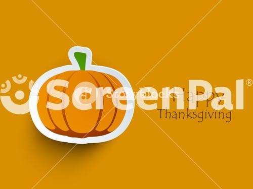 Happy Thanksgiving Day Concept With Stylish Pumpkin Sticker